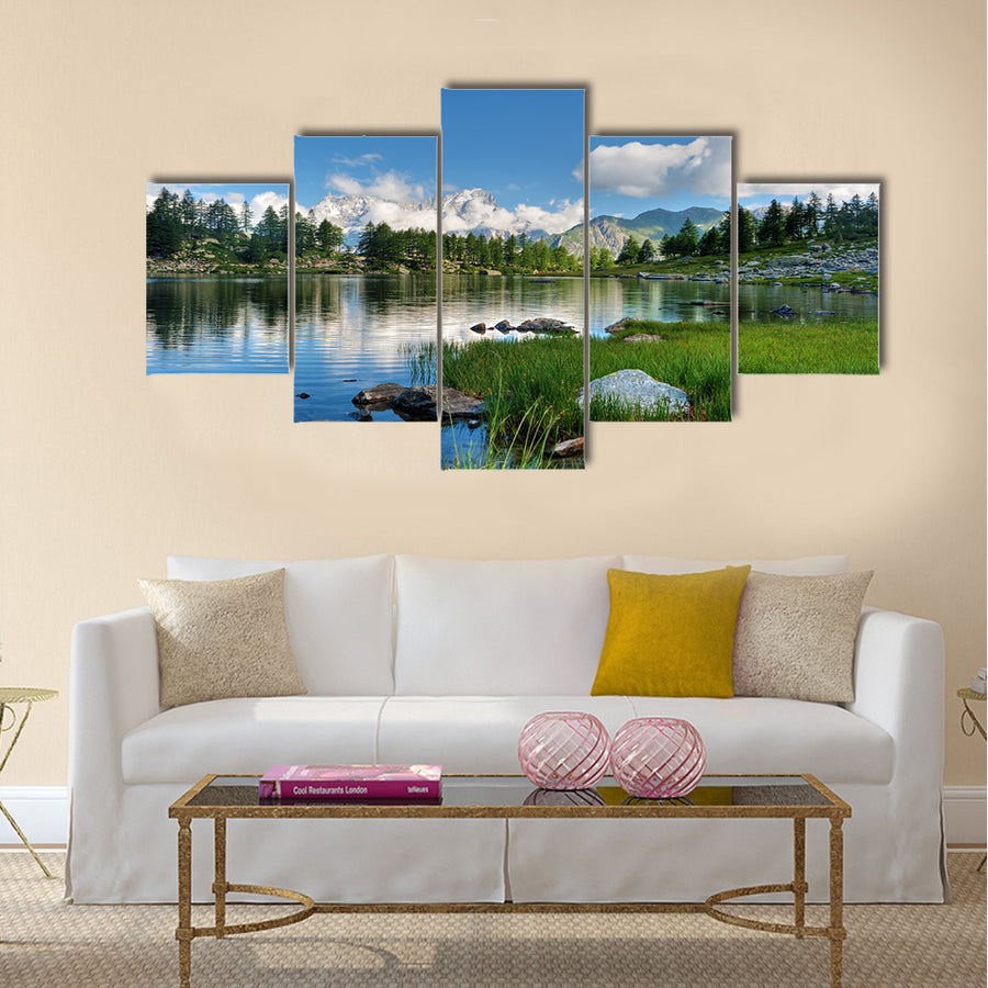 Arpy lake, La Thuile, Aosta valley, Italy multi panel canvas wall art