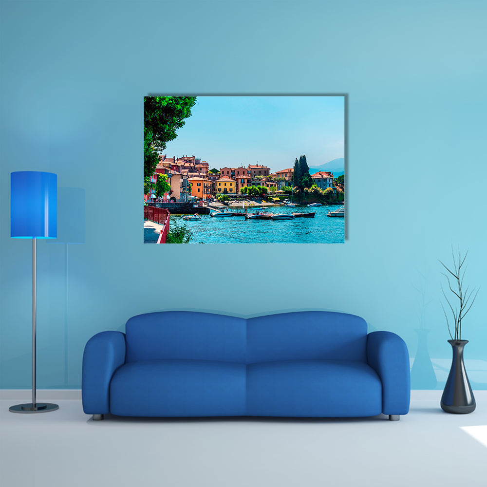 Small town Varenna on lake Como, Italy multi panel canvas wall art