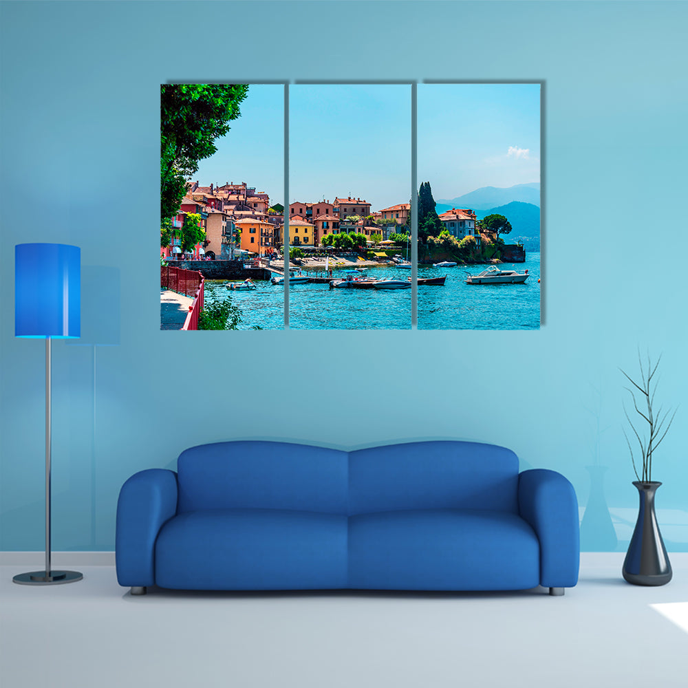Small town Varenna on lake Como, Italy multi panel canvas wall art