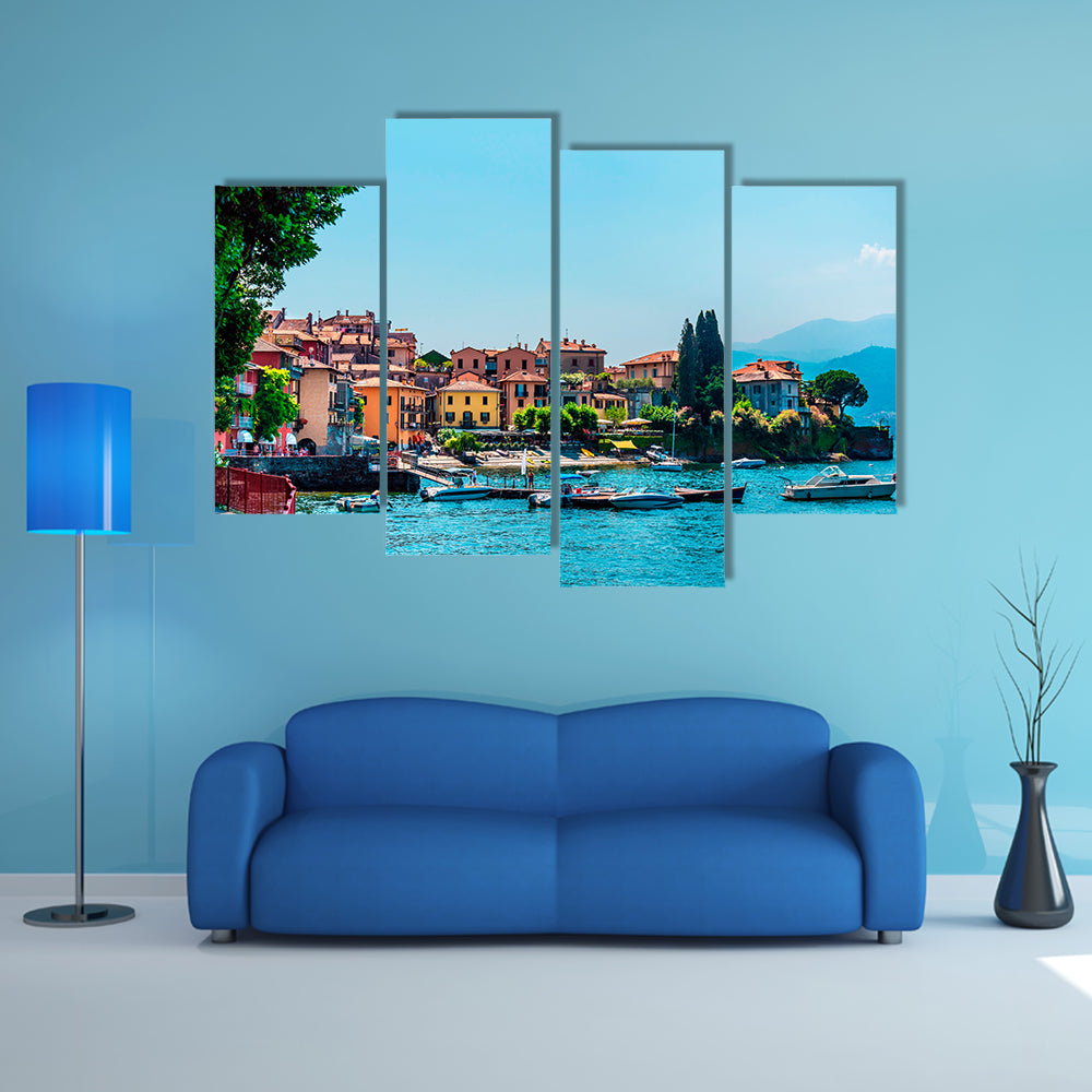 Small town Varenna on lake Como, Italy multi panel canvas wall art