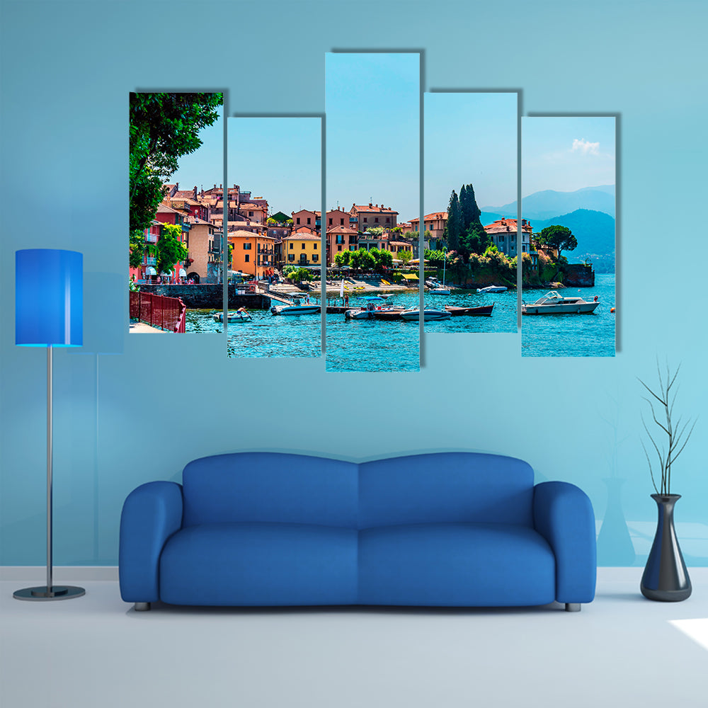 Small town Varenna on lake Como, Italy multi panel canvas wall art