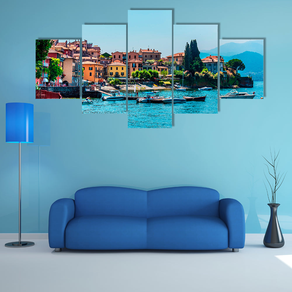 Small town Varenna on lake Como, Italy multi panel canvas wall art