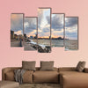 People meet sunset after storm, Havana, Cuba multi panel canvas wall art