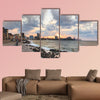 People meet sunset after storm, Havana, Cuba multi panel canvas wall art