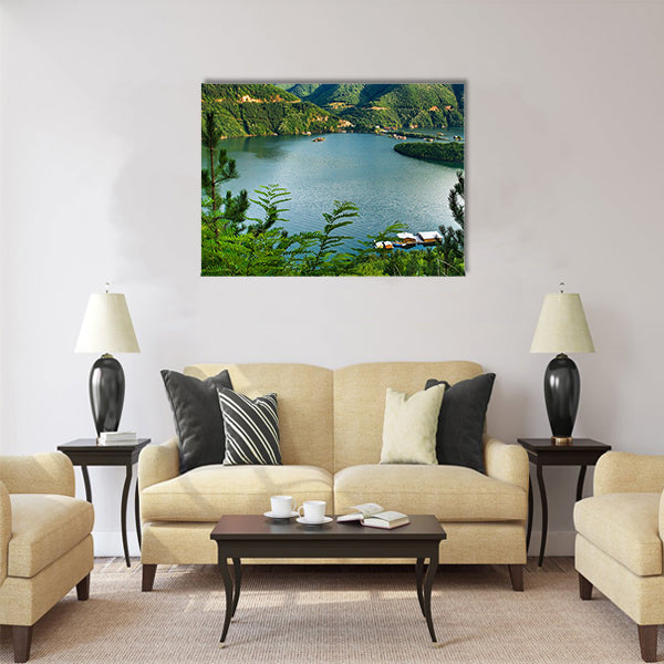 bulgarian lake at the river Vacha Multi panel canvas wall art