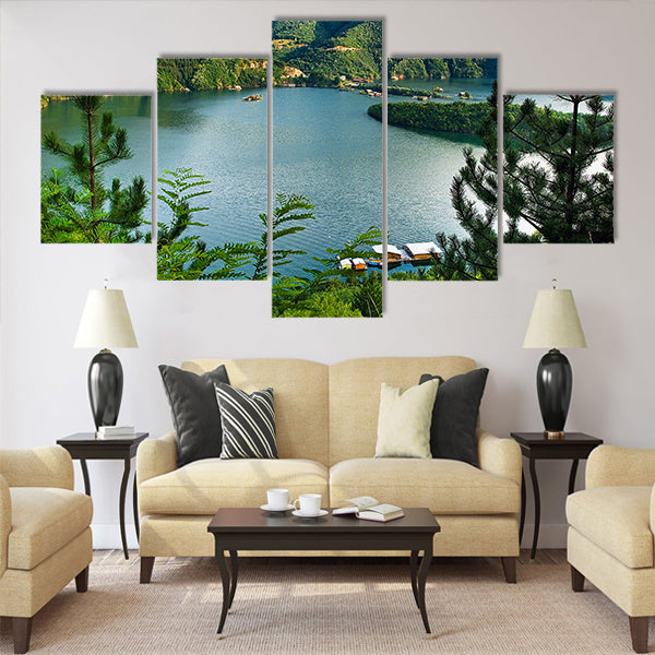 bulgarian lake at the river Vacha Multi panel canvas wall art