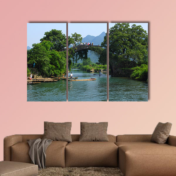 Yangshuo Fu Li bridge landscape scenery view multi panel canvas wall art