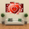 Vector Illustration Red Valentines Heart with Sparkles multi panel canvas wall art