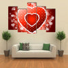 Vector Illustration Red Valentines Heart with Sparkles multi panel canvas wall art