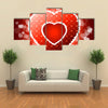 Vector Illustration Red Valentines Heart with Sparkles multi panel canvas wall art