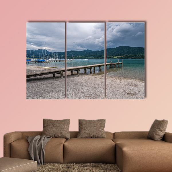 The mountain lake Tegernsee in Bavaria, Germany multi panel canvas wall art