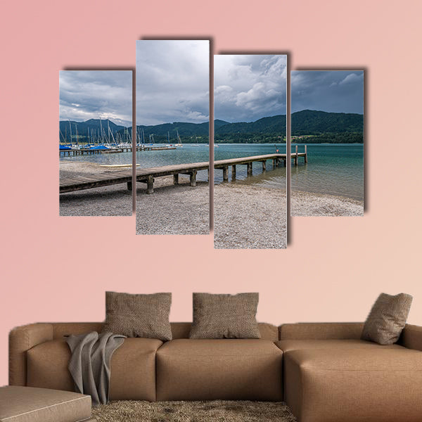 The mountain lake Tegernsee in Bavaria, Germany multi panel canvas wall art