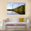 Amazing view of reflection of clouds and trees multi panel canvas wall art