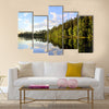 Amazing view of reflection of clouds and trees multi panel canvas wall art