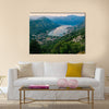 Bay of Kotor with birds-eye view. The town of Kotor, Muo, Prcanj, Tivat. View of the mountains, sea, clouds Multi panel canvas wall art