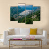 Bay of Kotor with birds-eye view. The town of Kotor, Muo, Prcanj, Tivat. View of the mountains, sea, clouds Multi panel canvas wall art