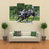 KHABAROVSK, RUSSIA, Zodiac sign Taurus in the Park at the Amur Boulevard, Multi Panel Canvas Wall Art