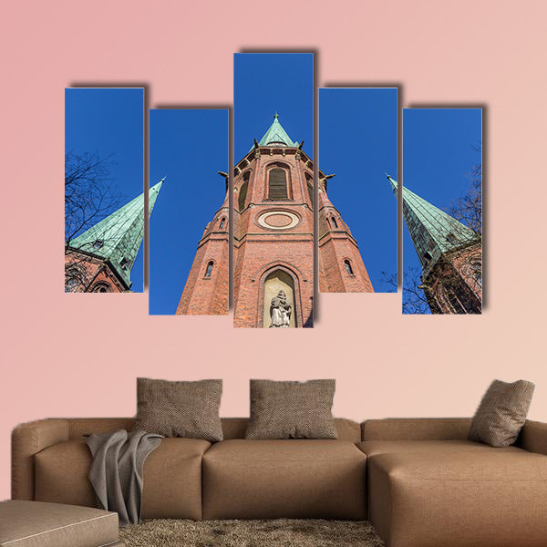 Towers of the Lamberti church in Oldenburg, Germany canvas wall art