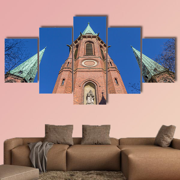 Towers of the Lamberti church in Oldenburg, Germany canvas wall art