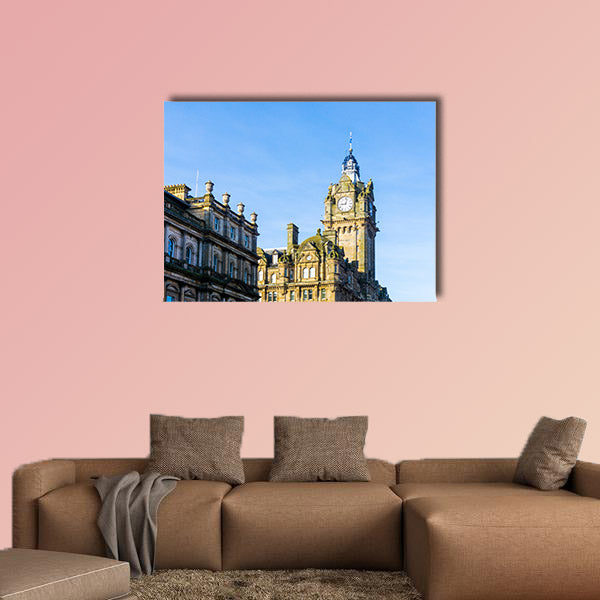 Antique city building in Edinburgh multi panel canvas wall art