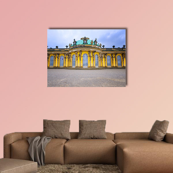 Front of Sans Souci palace in Potsdam, Berlin, Germany, Europe multi panel canvas wall art