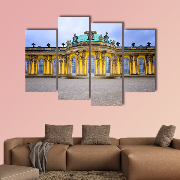 Front of Sans Souci palace in Potsdam, Berlin, Germany, Europe multi panel canvas wall art
