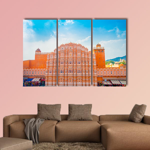 Hawa Mahal is a five-tier harem wing of the palace, India multi panel canvas wall art
