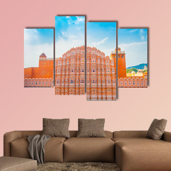 Hawa Mahal is a five-tier harem wing of the palace, India multi panel canvas wall art