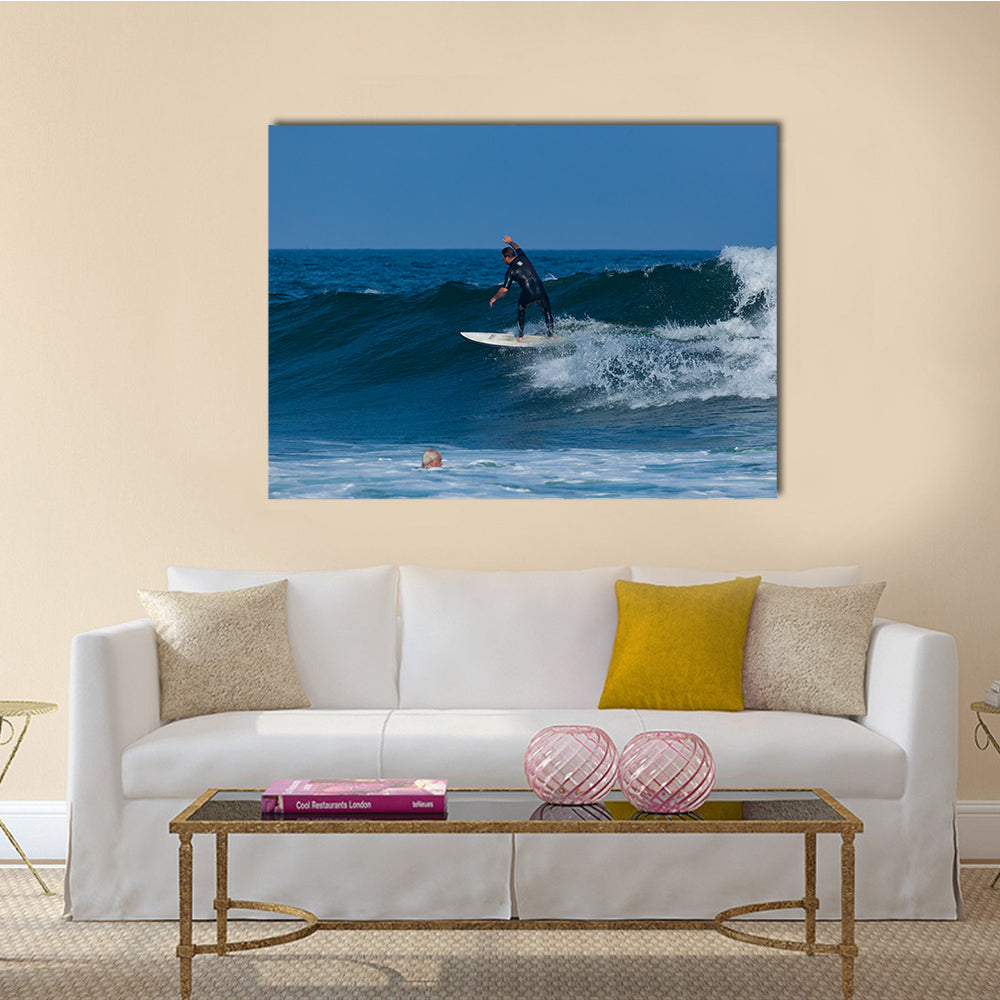 The Crazy Surfers Enjoy The Surfing At The Tropical Storm Jose, Multi Panel Canvas Wall Art