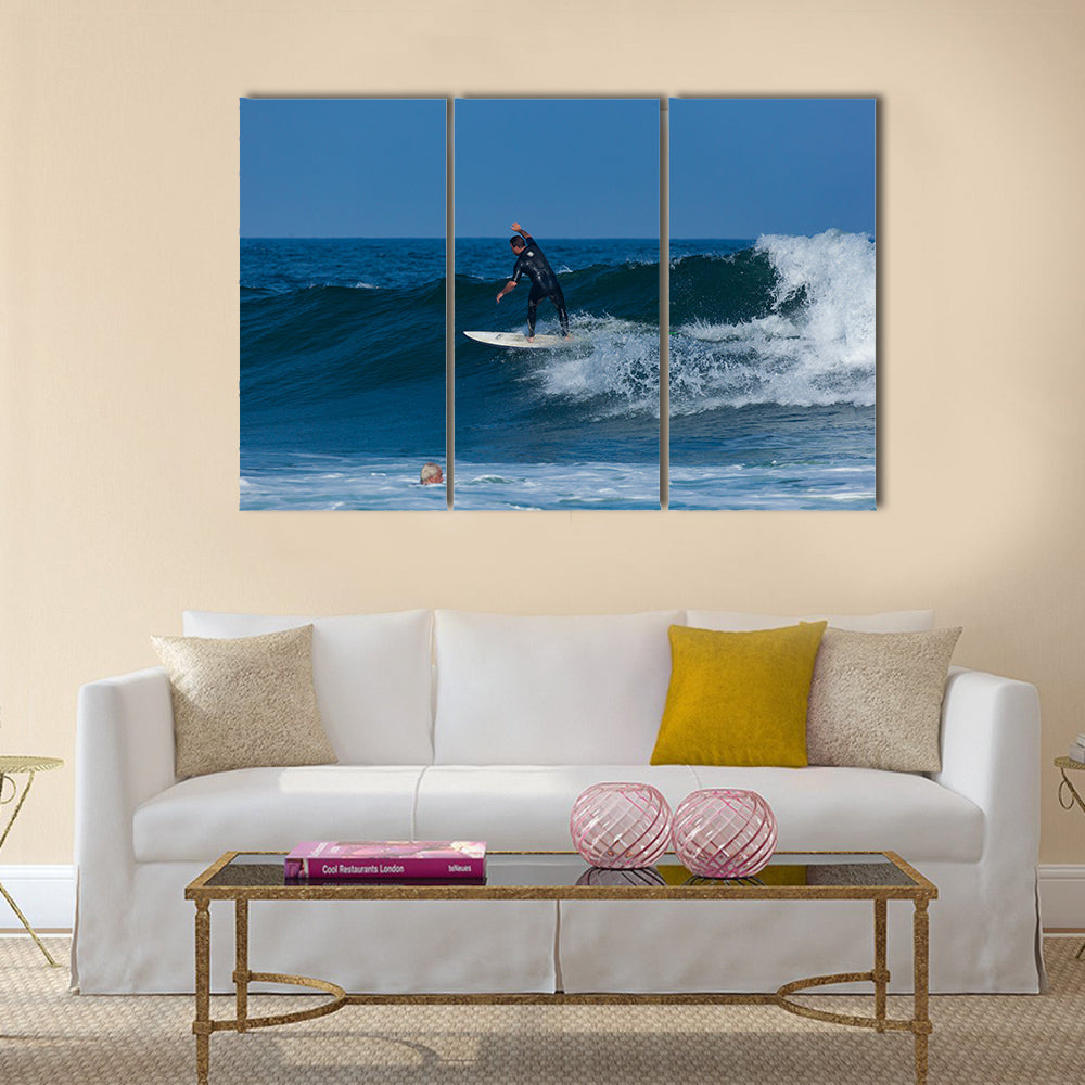 The Crazy Surfers Enjoy The Surfing At The Tropical Storm Jose, Multi Panel Canvas Wall Art