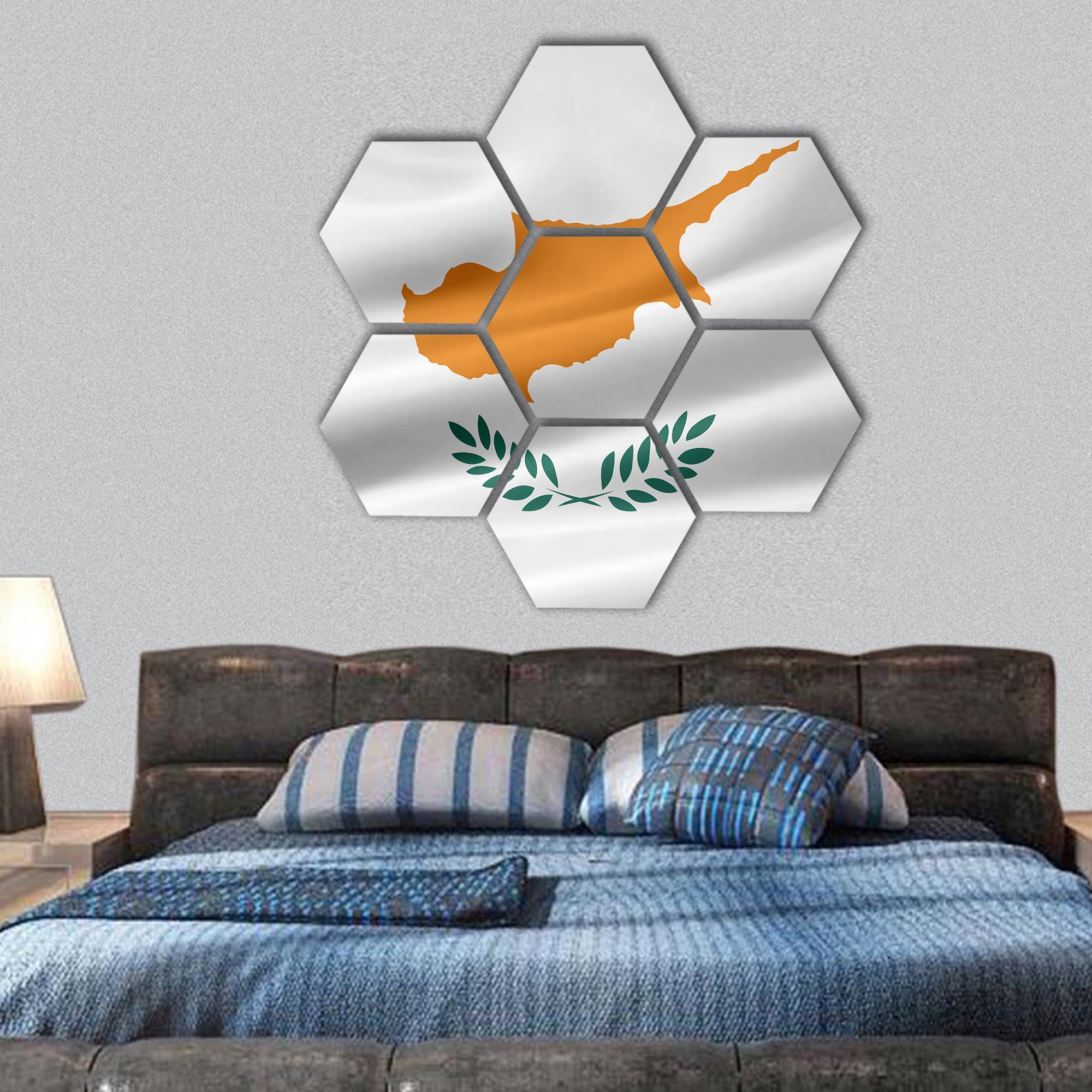 Flag of Cyprus hexagonal canvas wall art