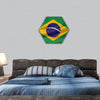 Flag of Brazil hexagonal canvas wall art