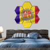 Flag of Andorra hexagonal canvas wall art