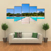 The Beauty Of The Beach Located In The Maldives, Multi Panel Canvas Wall Art