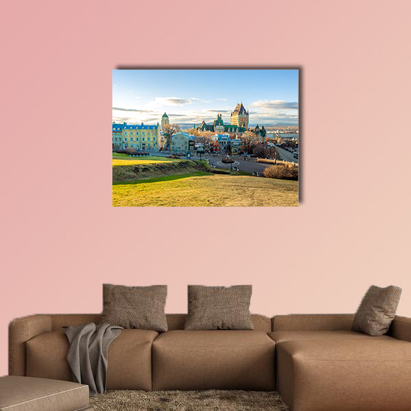Cityscape of Quebec City with Chateau Frontenac on spring wall art
