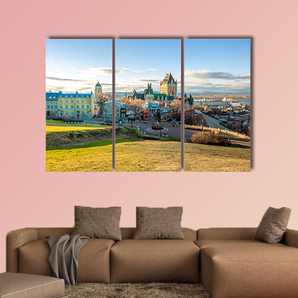 Cityscape of Quebec City with Chateau Frontenac on spring wall art