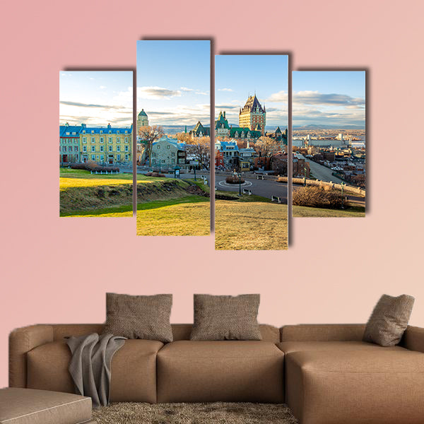 Cityscape of Quebec City with Chateau Frontenac on spring wall art
