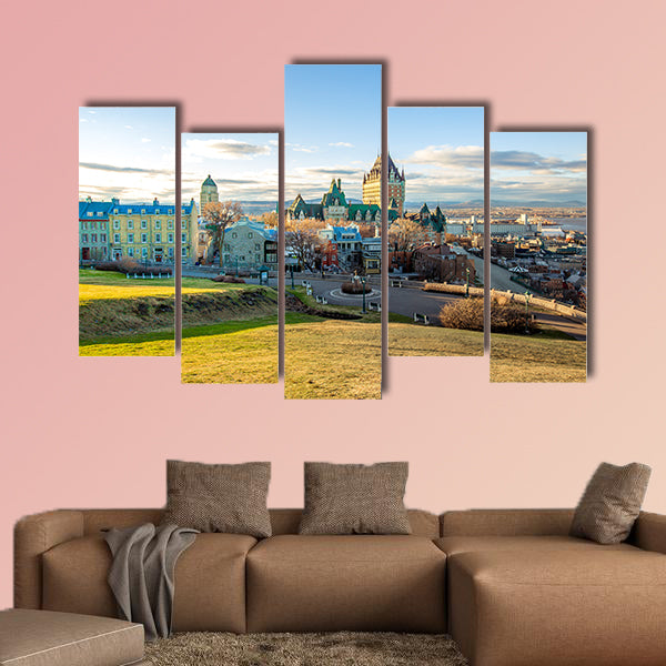 Cityscape of Quebec City with Chateau Frontenac on spring wall art