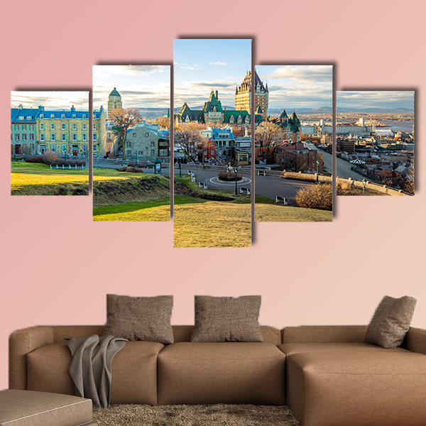 Cityscape of Quebec City with Chateau Frontenac on spring wall art