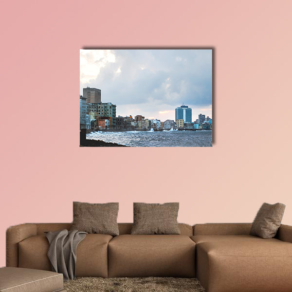 Cloudy sunset after storm at promenade Malecon, Havana, Cuba wall art