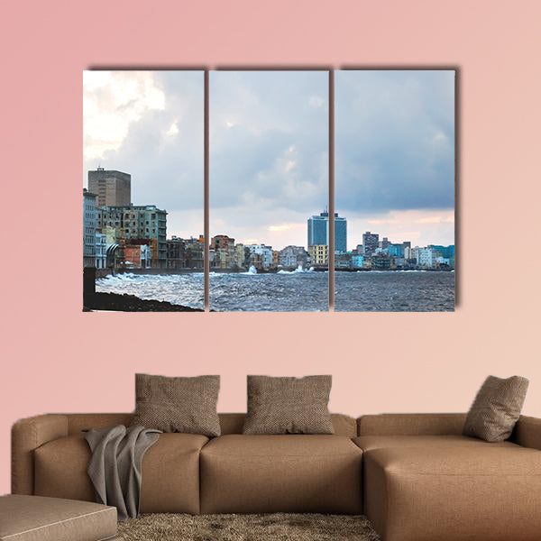 Cloudy sunset after storm at promenade Malecon, Havana, Cuba wall art