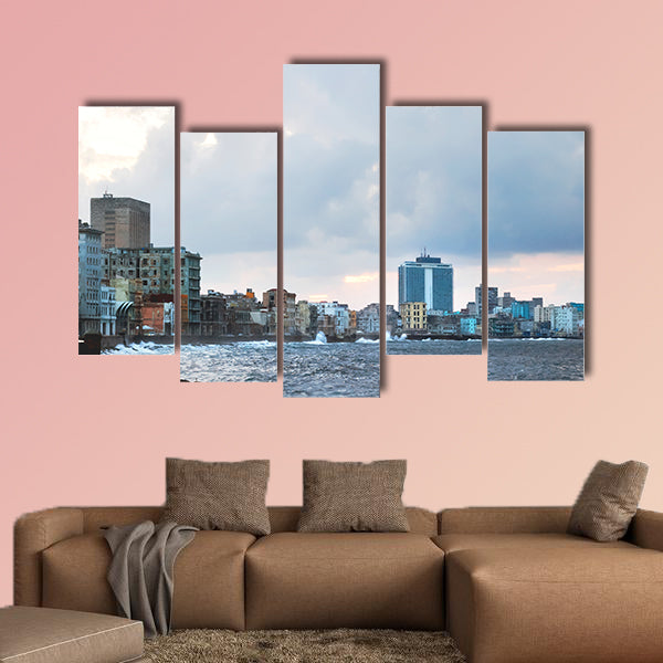 Cloudy sunset after storm at promenade Malecon, Havana, Cuba wall art
