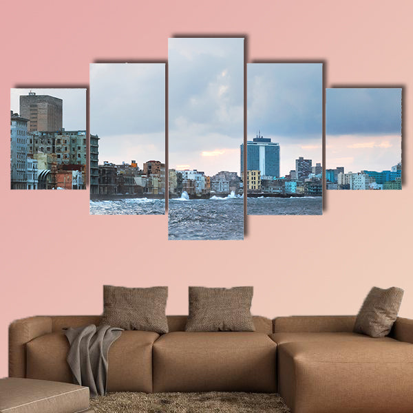 Cloudy sunset after storm at promenade Malecon, Havana, Cuba wall art