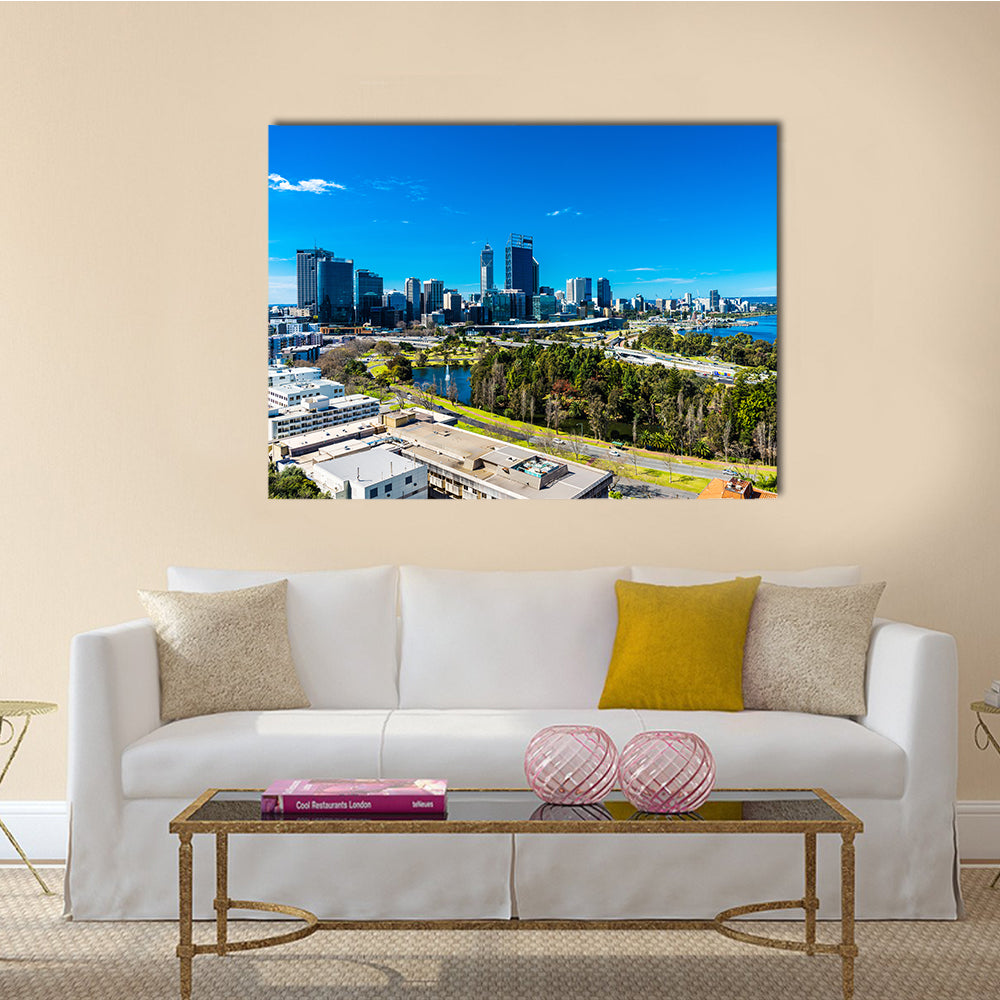 The beautiful view of kings Park and Perth city multi panel canvas wall art