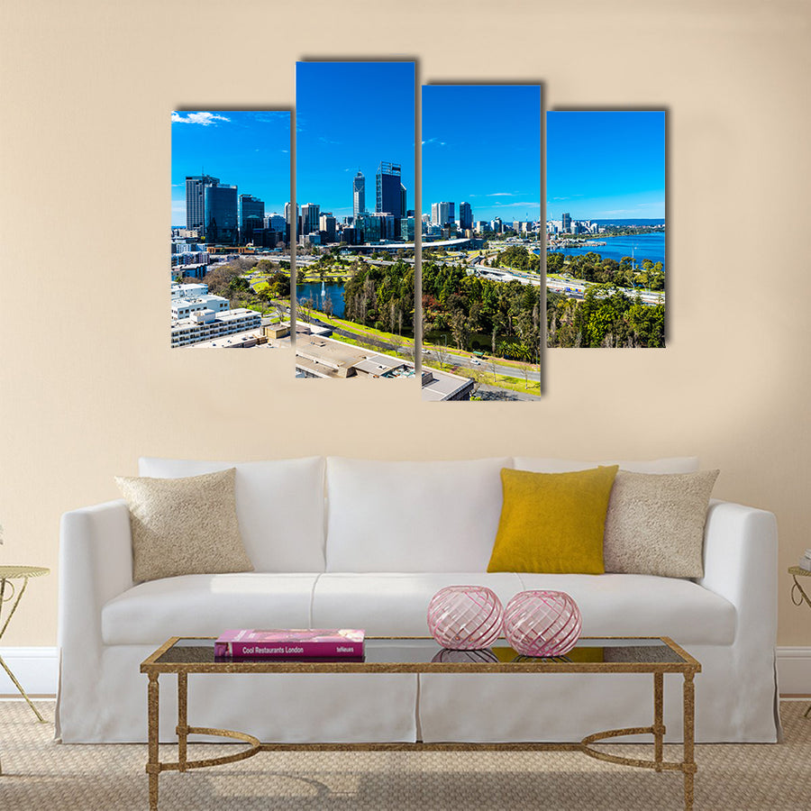 The beautiful view of kings Park and Perth city multi panel canvas wall art