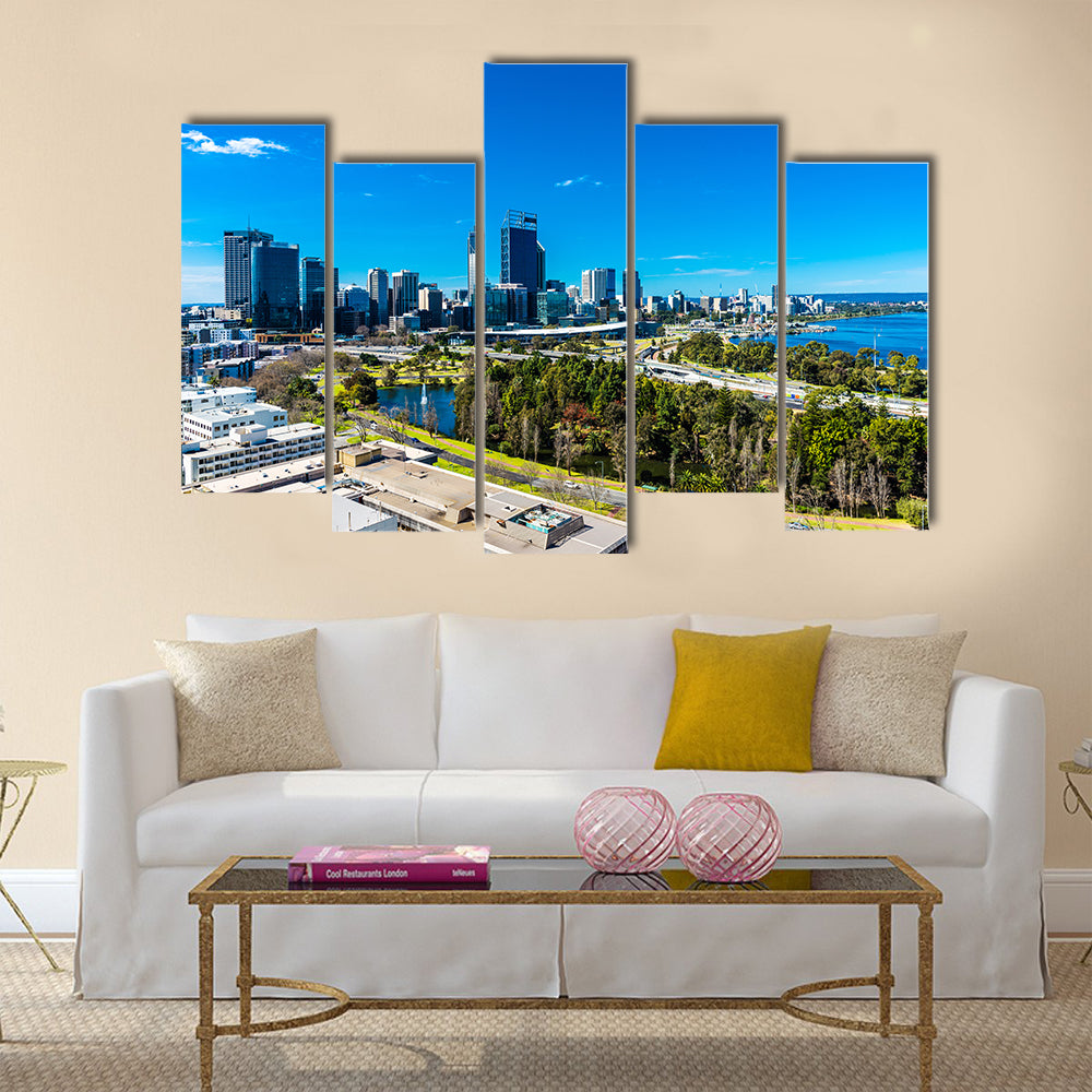 The beautiful view of kings Park and Perth city multi panel canvas wall art
