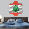 Flag of Lebanon hexagonal canvas wall art