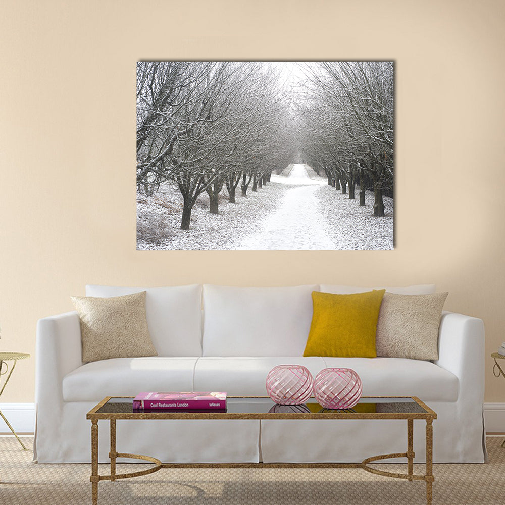 Beautiful park in the winter Multi panel canvas wall art Success