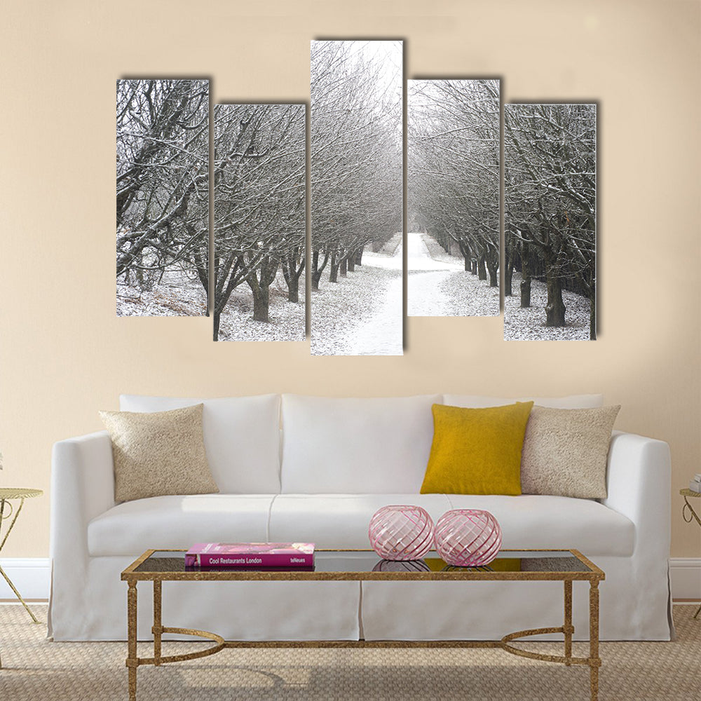 Beautiful park in the winter Multi panel canvas wall art Success