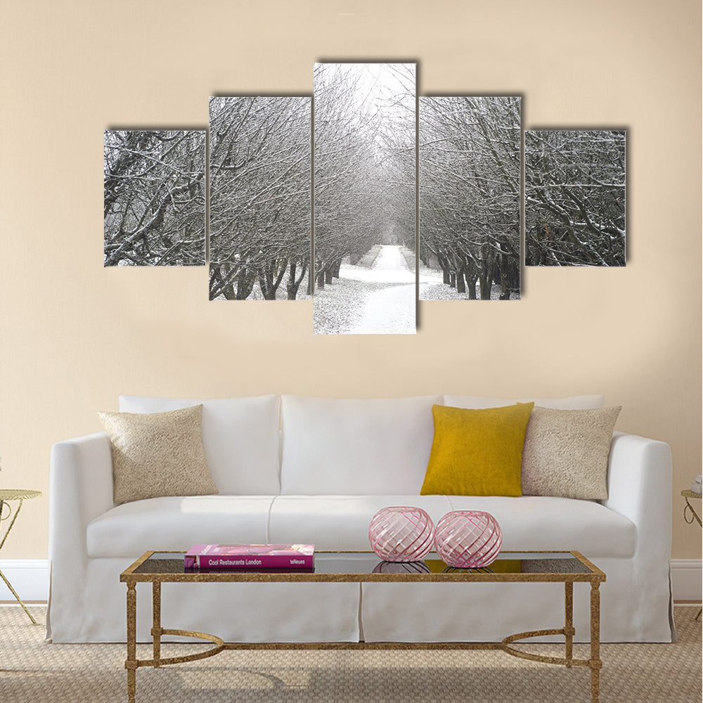 Beautiful park in the winter Multi panel canvas wall art Success